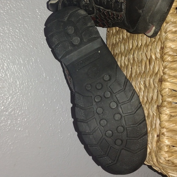 Vintage Leather Black Brown Weave Timberland boots 11 - Picture 5 of 6